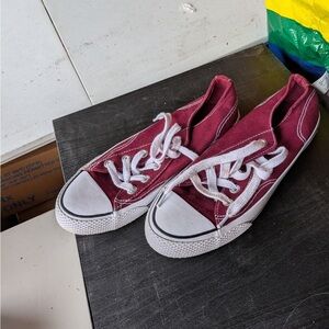 Converse Burgundy and White Sneakers